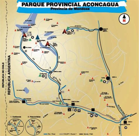 Map of the Aconcagua National Park