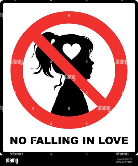 No love sign. No falling in love label. Vector illustration. Prohibited ...