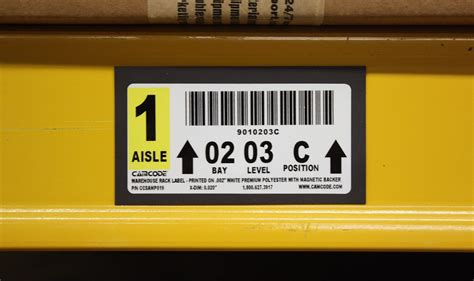 Magnetic Warehouse Rack Labels - Camcode