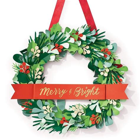 Merry & Bright Wreath Craft | Paper wreath, Paper flower wreaths ...