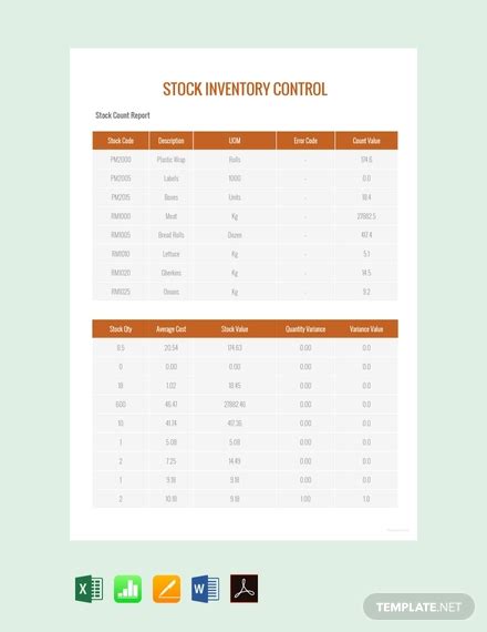 Stock Inventory - 10+ Examples, Format, Pdf