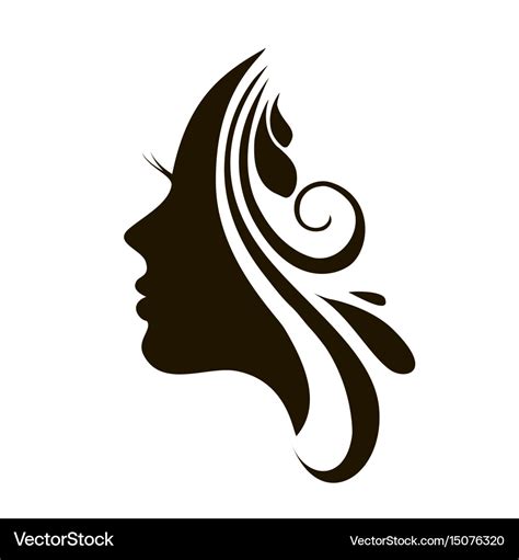 Beautiful woman face and hair fashion icon Vector Image