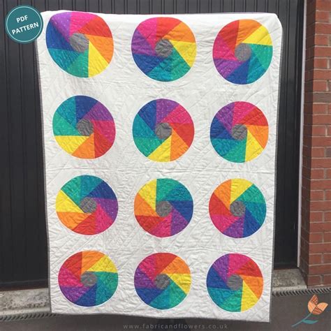 Circle Quilt Design Modern Quilt Pattern Rainbow Quilt Pattern Two ...