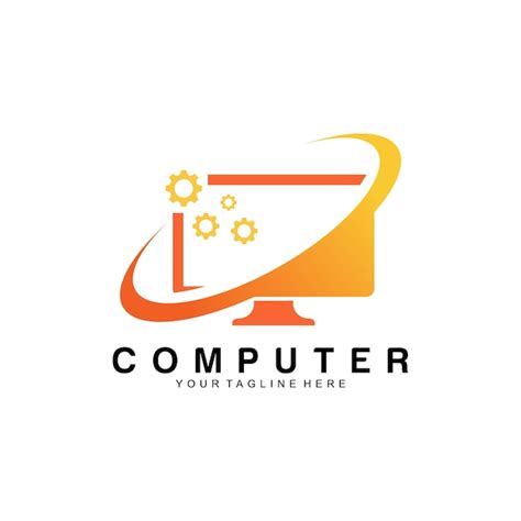 Premium Vector | Computer logo vector design template