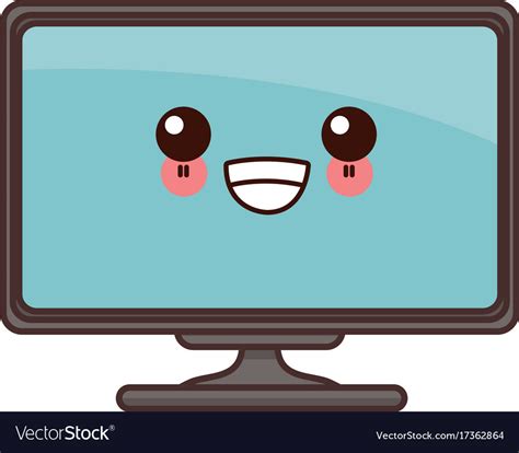 Tv media technology cute kawaii cartoon Royalty Free Vector