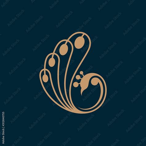 Peacock logo illustration with linear luxury style, simple minimalist ...