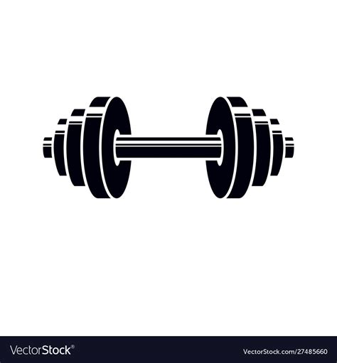 Barbell logo stylized Royalty Free Vector Image