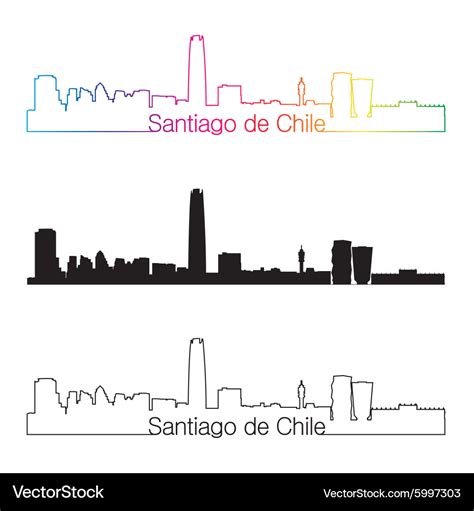 Santiago de chile skyline linear style Royalty Free Vector