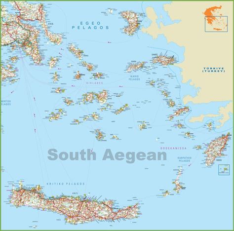 South Aegean Islands map - Ontheworldmap.com