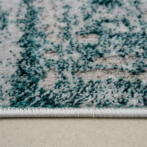 Modern Teal Textured Runner Rug | Runner Rugs | Kukoon Rugs Online