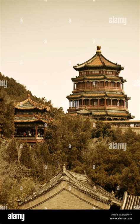 Summer Palace with historical architecture in Beijing Stock Photo - Alamy