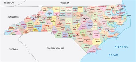 North Carolina Counties Map | Mappr