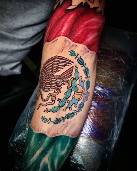 Realistic Mexican Flag Tattoo by @adamsancheztattoos - Tattoogrid.net