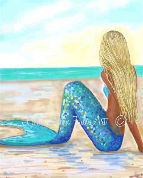 Mermaid Art Mermaid Art Print Mermaid Wall Art Mermaid Decor | Etsy