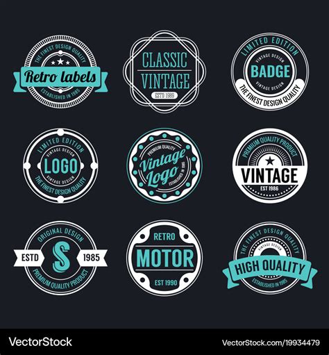 Circle vintage and retro badge design Royalty Free Vector