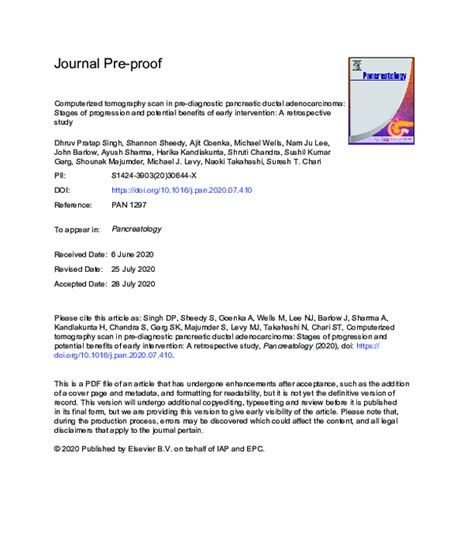 (PDF) Computerized tomography scan in pre-diagnostic pancreatic ductal ...