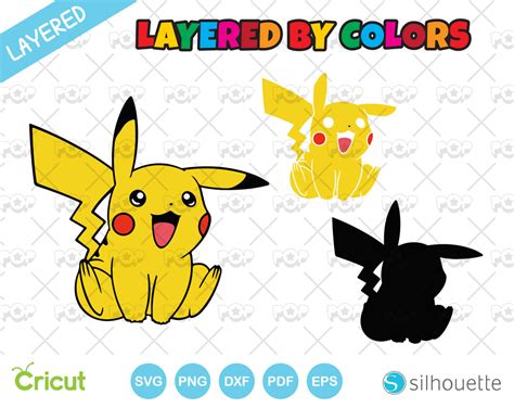 Pikachu svg clipart bundle + alphabet, SVG cut files for cricut ...