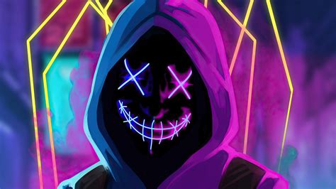 Details 71+ neon mask wallpaper 4k - vova.edu.vn