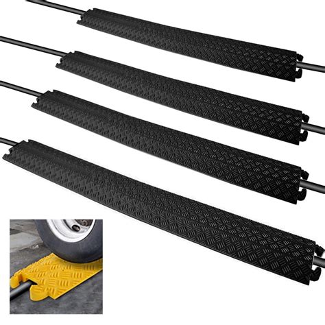 Pyle PCBLCO101X4BK - Cable Protector Cover Ramps - Cord/Wire Safety ...