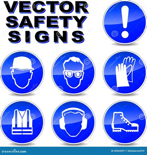 Vector safety signs stock vector. Illustration of health - 40564597