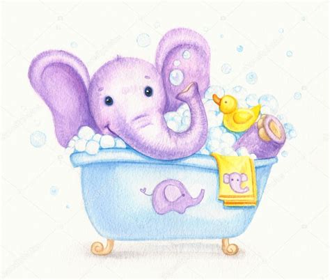 Bathing baby elephant — Stock Photo © rvika #100350506