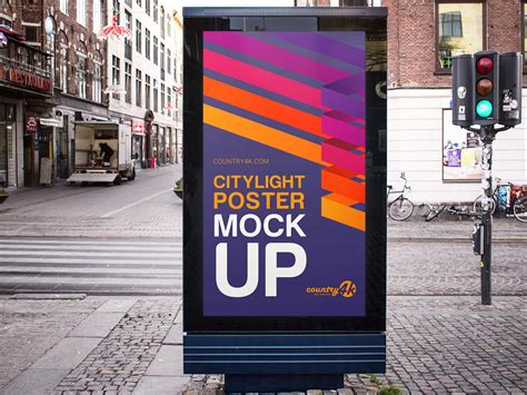 Free City-light Poster Mockup (PSD)