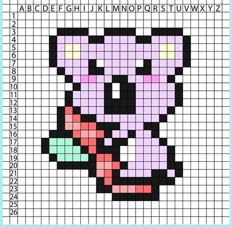 Easy Pixel Art Kawaii Koala