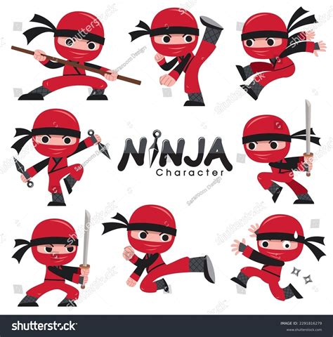 Ninja Character Poses: Over 2,149 Royalty-Free Licensable Stock Vectors ...