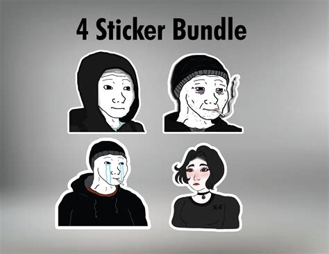 Doomer Wojak Meme Sticker Bundle Meme Sticker Vinyl Various Sizes ...