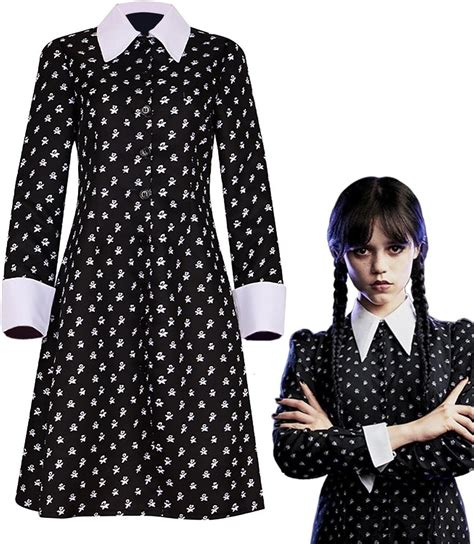 Wednesday Addams Dress Children, Halloween Costume for Girls Children ...