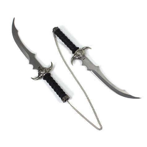 Skull Handle Double Daggers - Double Blade Detachable Knives ...