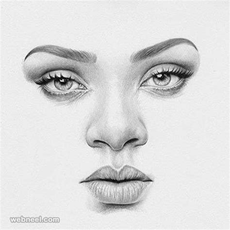 Realistic Pencil Drawing of a Woman's Face