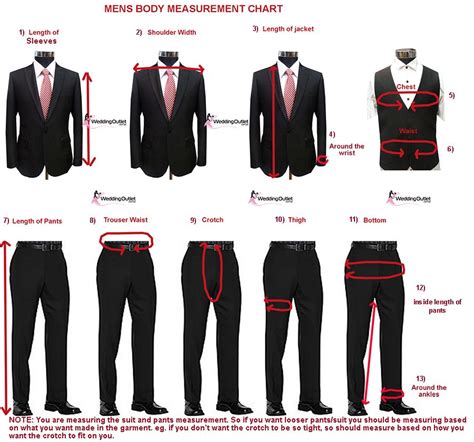 Size Chart For Men's Suits