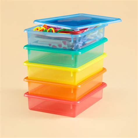 Colored Storage Bins With Lids • Cabinet Ideas