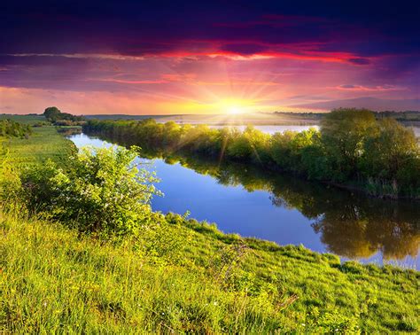 Wallpaper Nature sunrise and sunset landscape photography river