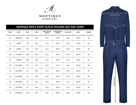 Men's Size Charts - Mens Leisure Suits - Abby Fashions