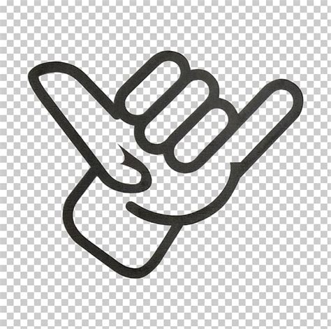 Shaka Sign Sticker Emoji Sign Language PNG, Clipart, Area, Black And ...