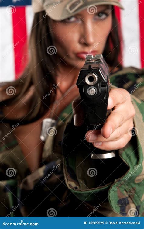 Woman Pointing With Gun Royalty Free Stock Images - Image: 16569529