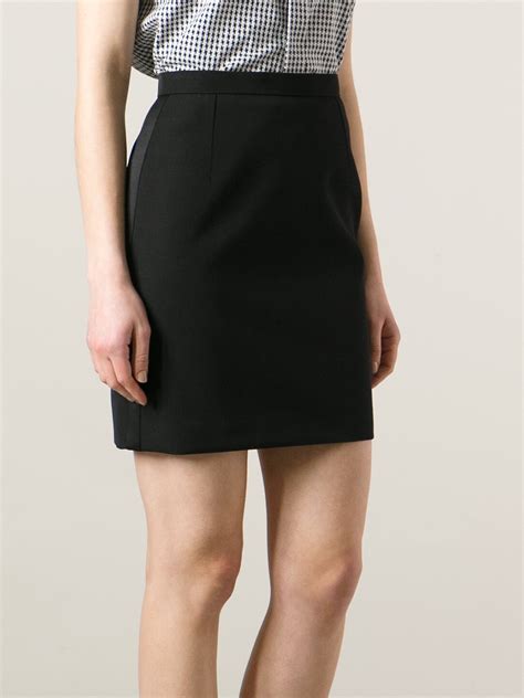 Saint laurent Short Pencil Skirt in Black | Lyst