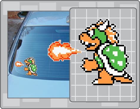 BOWSER 8bit Sprite No. 2 vinyl decal from Super Mario Bros. 3 | Etsy