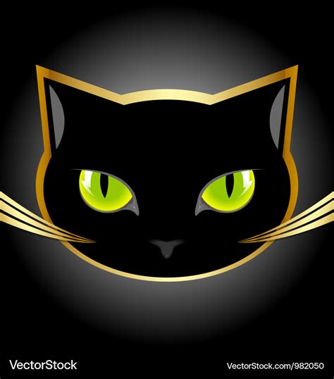 Black cat head Royalty Free Vector Image - VectorStock