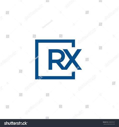 Simple Blue Rx Initial Logo Designs Stock Vector (Royalty Free ...