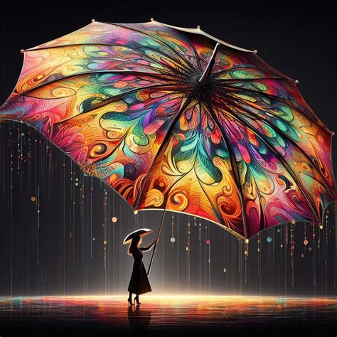 Chic Rainbow Umbrella Art Installation - Unags