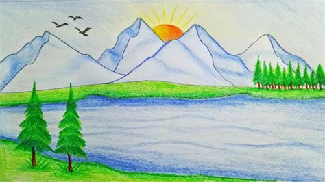 Drawing For Kids Scenery Sketch - Goimages User