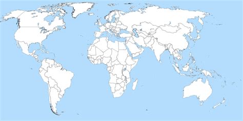 Blank World Map With Continents - Map