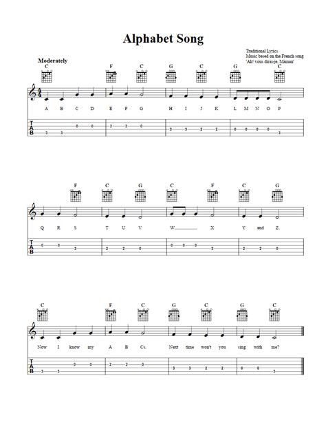 Popular Song Guitar Tabs - Guitar Tab And Sheet Music For Pop Goes The ...