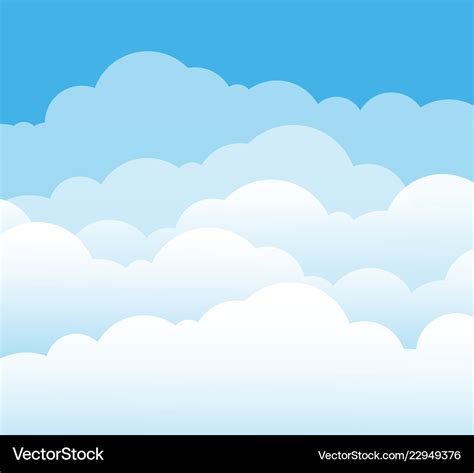 Sky and clouds cartoon cloudy background heaven Vector Image