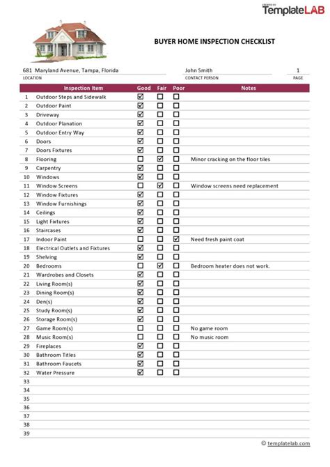 20+ Printable Home Inspection Checklists (Word, PDF)