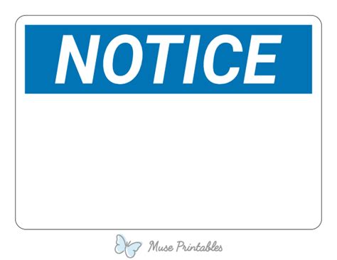 Printable Blank Notice Sign