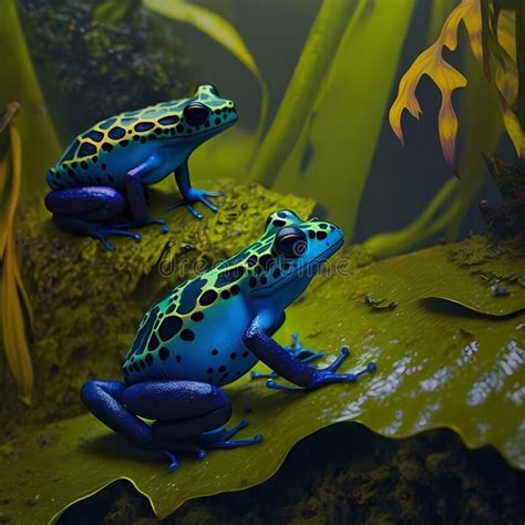 Poison Dart Frog Habitats. Generative AI Stock Illustration ...